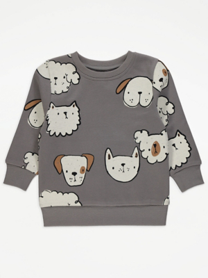 Grey Dog Sweatshirt Kids at ASDA