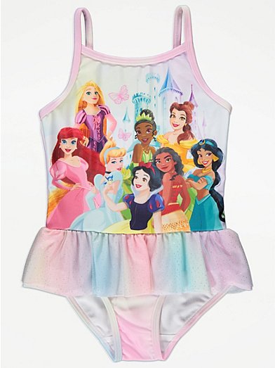 Disney The Little Mermaid Pink Frill Swimsuit, Kids