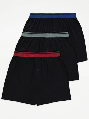 Colour Waist Loose Fit Boxers 3 Pack Men at ASDA