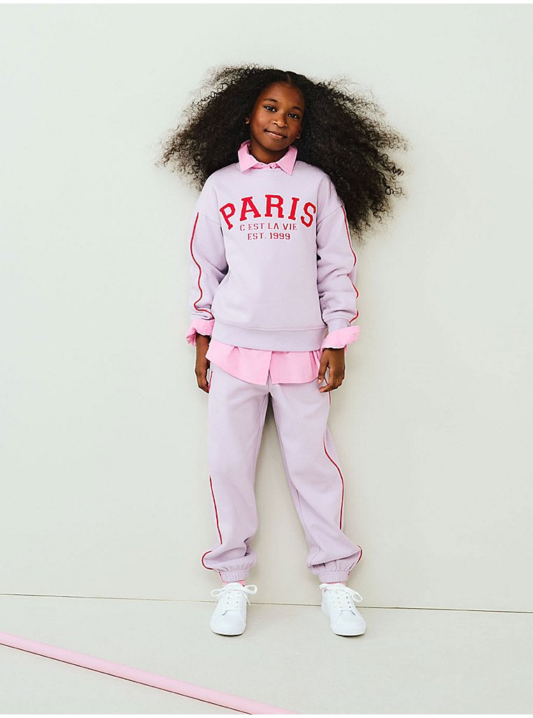 Lilac Paris Sweatshirt and Joggers Outfit | Kids | George at ASDA