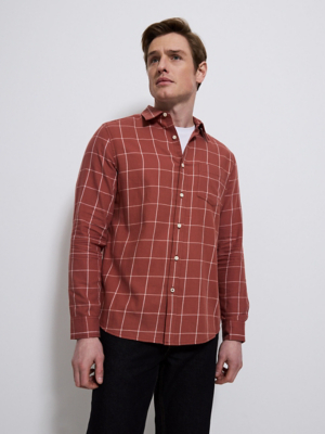 Rust Brushed Checked Shirt | Men | George at ASDA