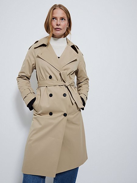 Cream Belted Trench Coat | Women | George at ASDA