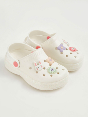 White Bunny Badge Clogs | Sale & Offers | George at ASDA