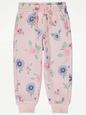 Pink Floral Rose Joggers Kids at ASDA