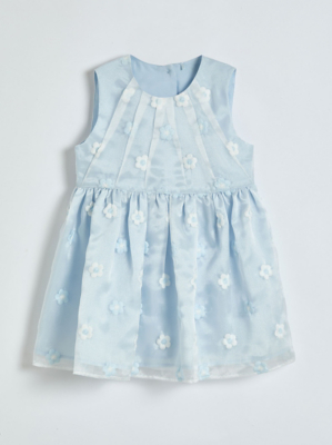 Light Blue Floral Embroidered Dress | Kids