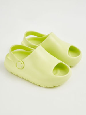 Lime Green Back Strap Chunky Sliders | Kids | George at ASDA
