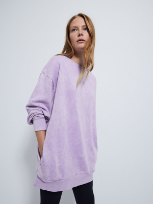 Purple Washed Sweatshirt Dress Women at ASDA
