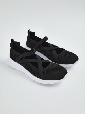 Black Sporty Ballet Trainers Women at ASDA