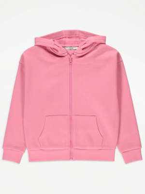 Pink Zip Up Hoodie Kids at ASDA