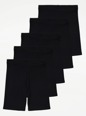 Black Cycling Shorts 5 Pack Kids at ASDA