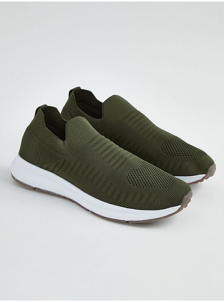 Khaki Knitted Slip On Trainers | Women | George at ASDA