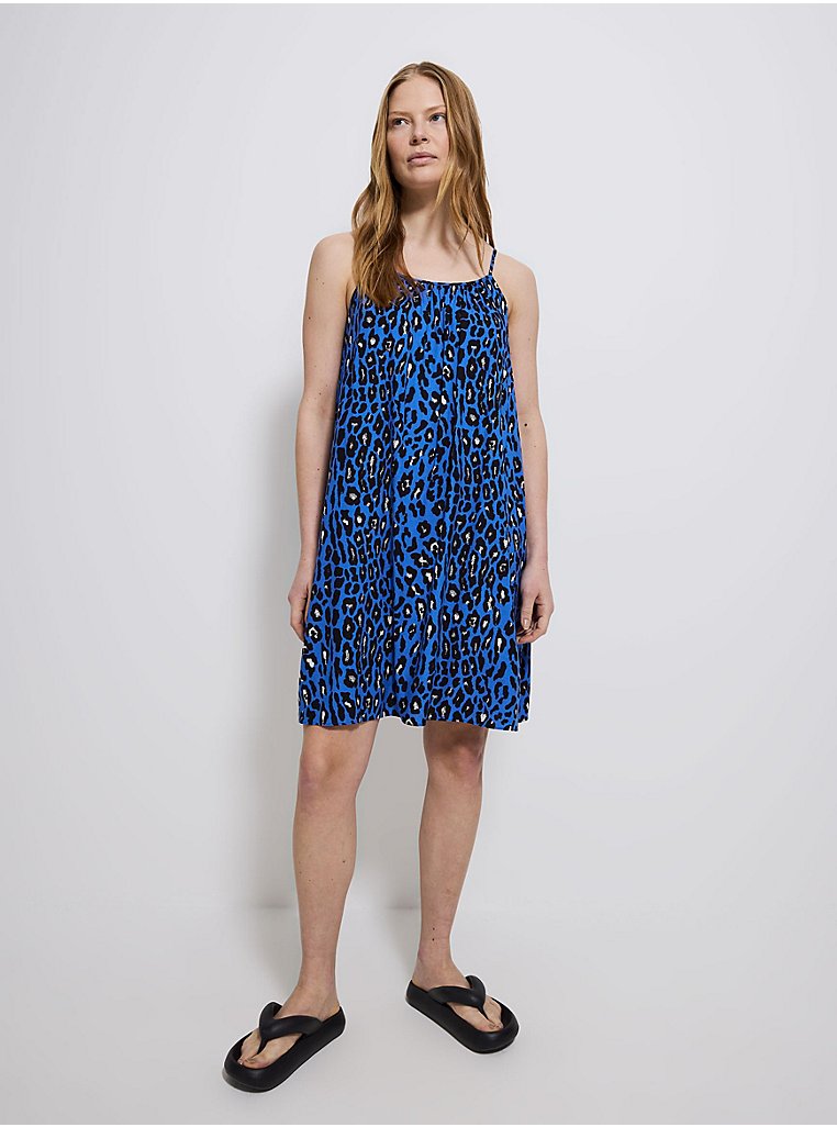 Blue Leopard Mini Sun Dress | Women | George at ASDA