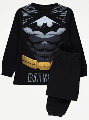 DC Comics Batman Pyjama-Set Für Jungen – Schwarzes Langarm-Shirt & Jogginghose, Aus Baumwolle, Offiziell Lizenziert