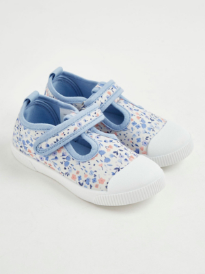 Floral TBar Canvas Pumps Kids at ASDA