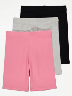 Plain Cycling Shorts 3 Pack Kids at ASDA