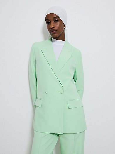 Green Button Through Borg Fleece Jacket, Women