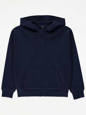 Navy Zip Up Hoodie Kids at ASDA