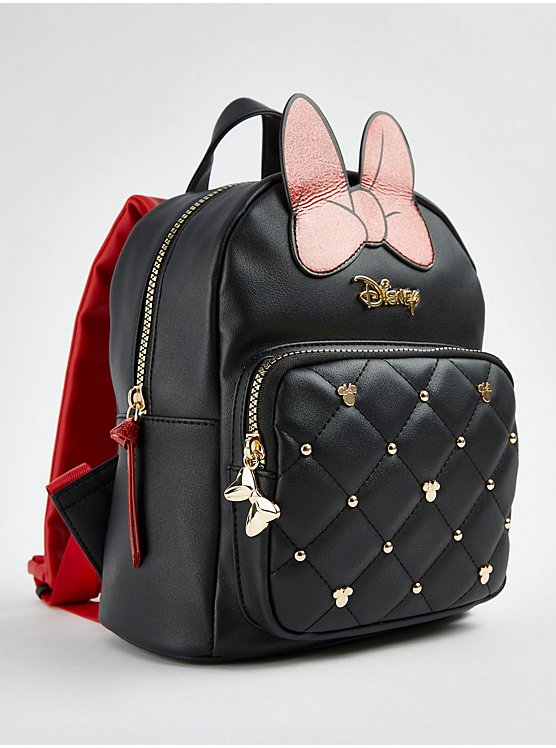 Disney Minnie Mouse Black Quilted Mini Backpack, Kids