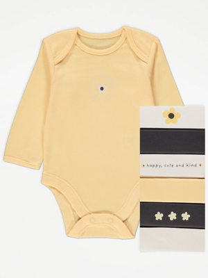 Daisy Long Sleeve Bodysuits 7 Pack Baby at ASDA