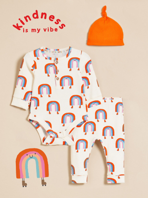 Little Angels Rainbow Bodysuit Leggings and Hat Outfit Sale
