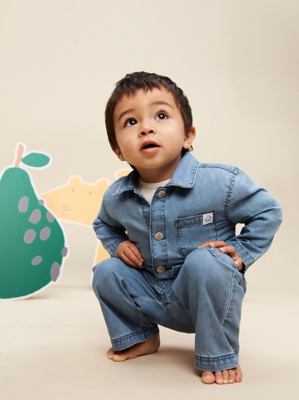 Little Angels Denim Jacket Trousers and TShirt 3 Piece Set Baby