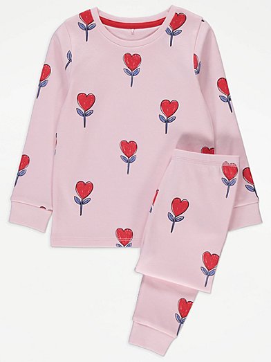 Girls Pink Shirt Pyjamas Set (3yrs-11yrs)