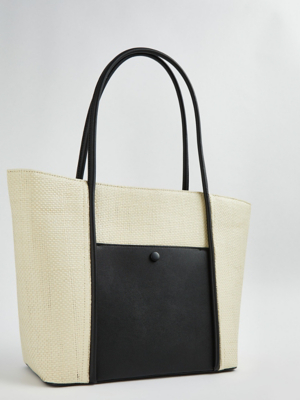 Cream Straw Tote Bag Women at ASDA