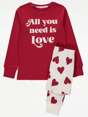 Walmart Boys Valentine Pjs Red All You Need Is Love Matching Kids