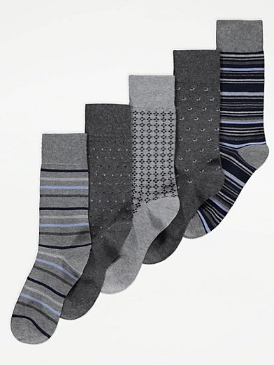 Grey Walking Socks 3 Pack, Men