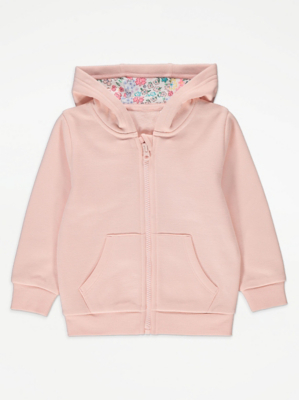 Light Pink Zip Up Hoodie Kids at ASDA