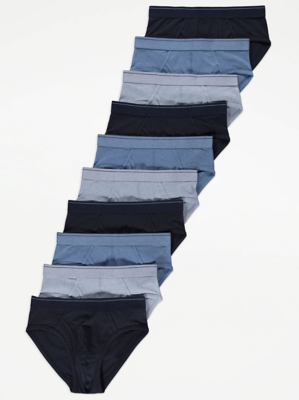 Blue Boxer Briefs 10 Pack Men at ASDA