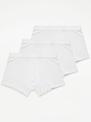 White AFront Boxers 3 Pack Men at ASDA