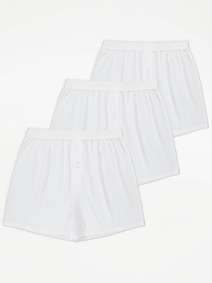 White Jersey Boxers 3 Pack Men at ASDA