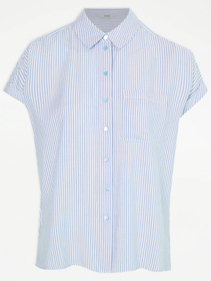 Merlissa Short Sleeve Shirt - Blue Stripes main image 0