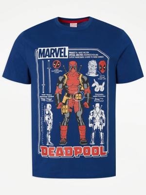 Marvel Deadpool Navy Graphic T-Shirt Sale Offers George at