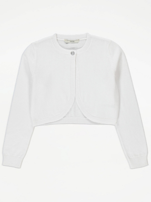 White Shrug Cardigan Kids at ASDA
