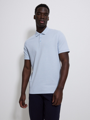 Light Blue Polo Top Men at ASDA