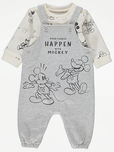 Disney 100 Mickey Mouse Cream Sweatshirt and Leggings Outfit, Baby