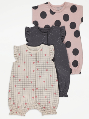 Frill Rompers 3 Pack | Baby | George at ASDA