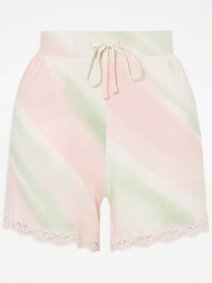 Pink Tie Dye Striped Pyjama Shorts | Lingerie | George at ASDA
