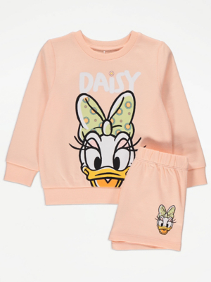 disney-daisy-duck-peach-sweatshirt-and-short-outfit-kids-george-at-asda