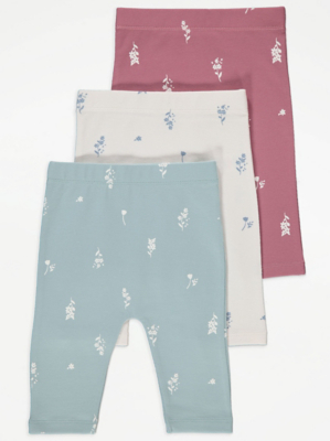 Floral Leggings Pack Baby George at ASDA
