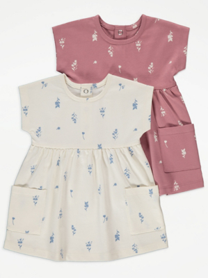 Assorted Ditsy Floral Pocket Dresses Pack Baby George at ASDA
