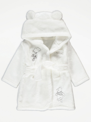 Disney Winnie The Pooh Piglet White Dressing Gown Baby at ASDA