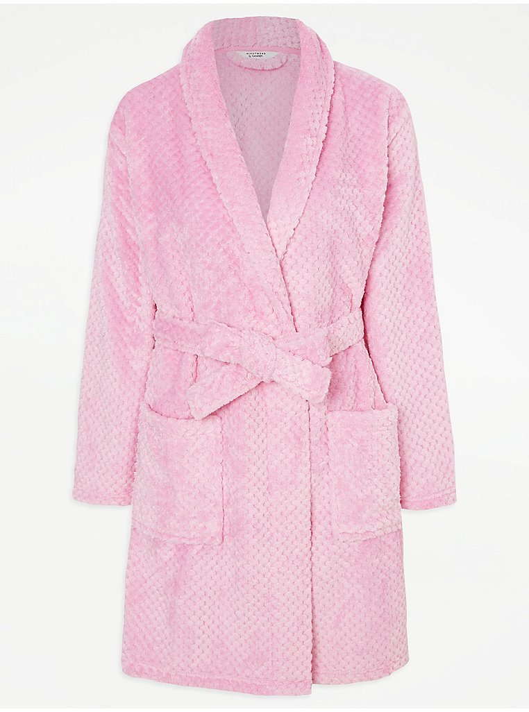 Pink Waffle Fleece Dressing Gown | Lingerie | George at ASDA