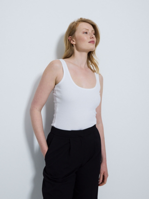 Ribbed Scoop Neck Vests 2 Pack Women at ASDA