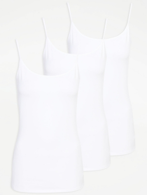 White Cami Tops 3 Pack Women at ASDA