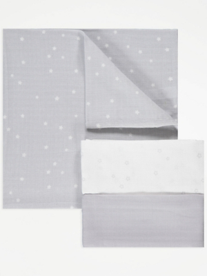 Grey Star Muslin Cloths 3 Pack Baby at ASDA