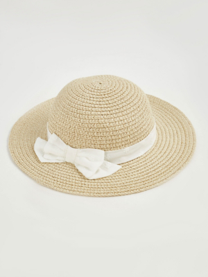 Bow Trim Straw Hat