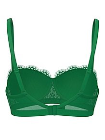 Victoria's Secret Very Sexy Push Up Bra for Women Forest Green Bling  Rhinestone Straps 34DDD New